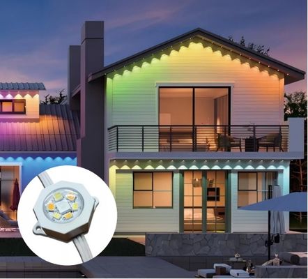 RGBIC CCT Smart Eave Wall Mounted Exterior Light PC ABS vật liệu nhà với 5054 2835 Nguồn ánh sáng