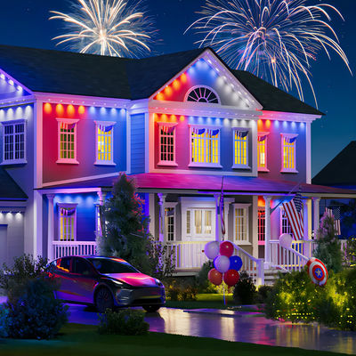 Phía ngoài trang trí thông minh đèn Eave RGBIC CCT chiếu sáng với CRI và PC ABS